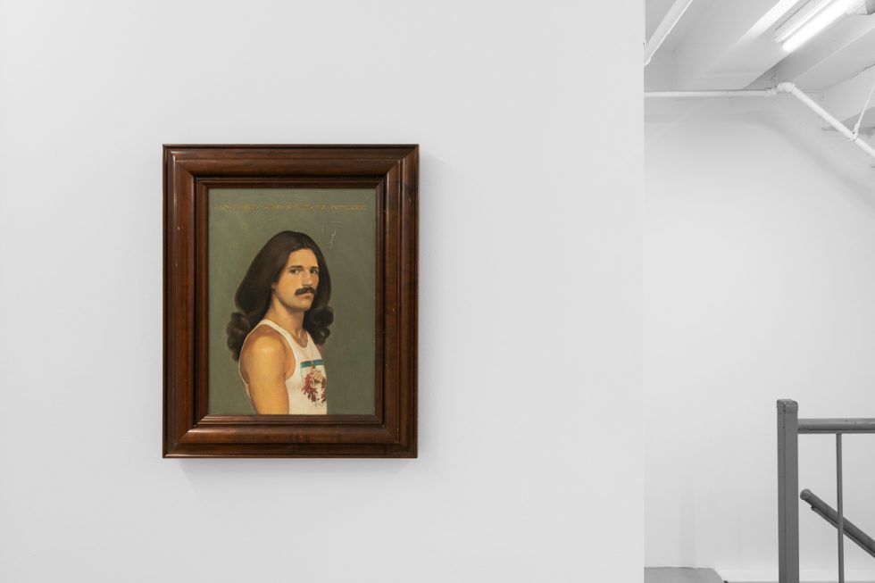 This is an installation image of a painting and drawing exhibition inside a white-walled gallery space.