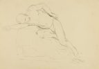 Reclining Male Nude Against Chair