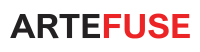 Logo in black and red capital letters.