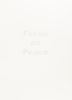 A stark white image features the faint, barely visible word "Focus on Peace" in the center, hinting at a minimalist conceptual piece.