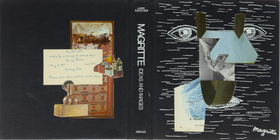 Collaged book cover with layered cutouts, blending figures, objects, and abstract fragments into unexpected juxtapositions.