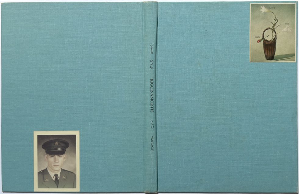 Collaged book cover with layered cutouts, blending figures, objects, and abstract fragments into unexpected juxtapositions.