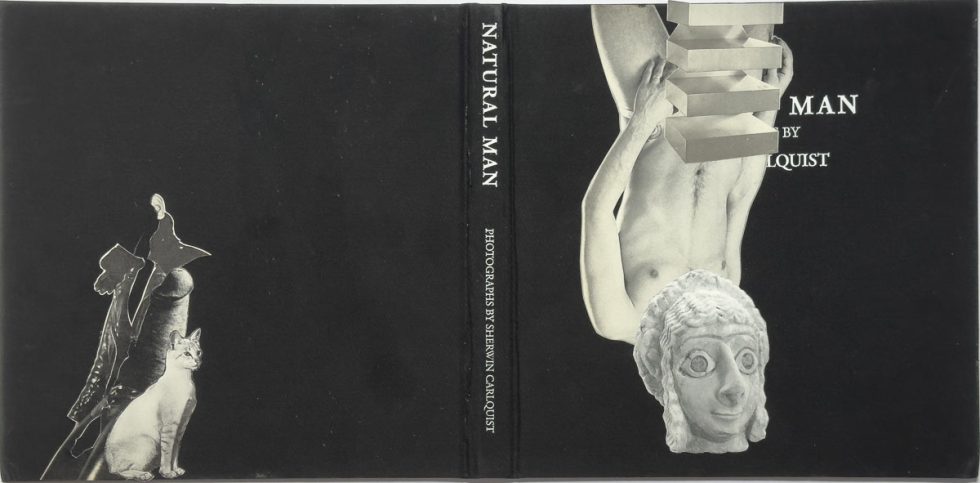 Collaged book cover with layered cutouts, blending figures, objects, and abstract fragments into unexpected juxtapositions.