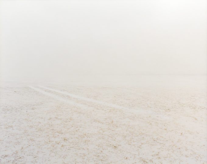 A photograph of snow in a field.