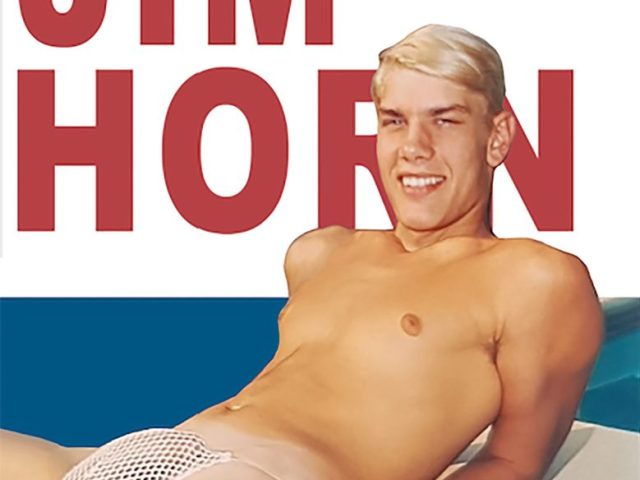 A color graphic of a man in swim trunks and red text.