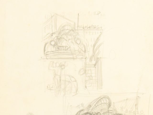 A beige piece of paper with graphite scribbles.