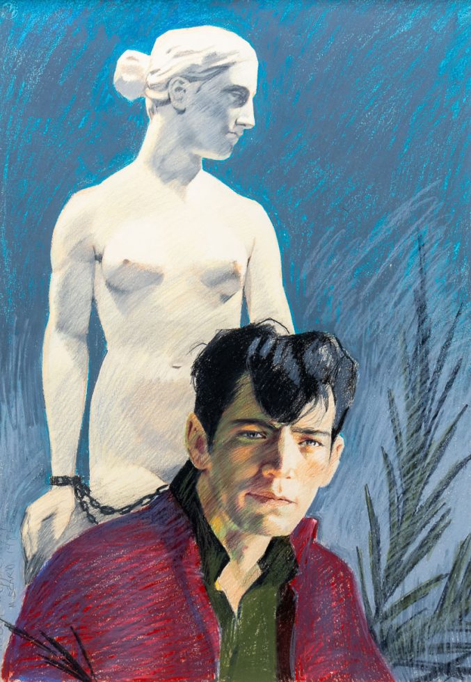 A work on paper depicting Robert Mapplethorpe.