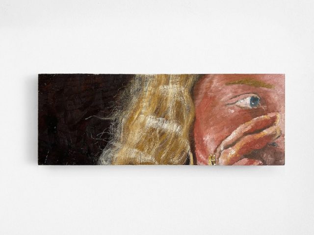A painting of a woman with blonde hair