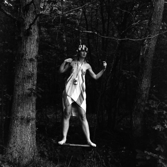 A black and white photograph of a sculpture.