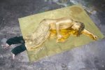 Oliver Herring | “Studio / G – horizontal – gold paint, Mylar, Prada pants”