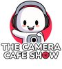 The Camera Cafe Logo with a man wearing headphones standing above white and red text.
