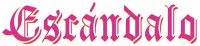 Escandalo logo in pink.