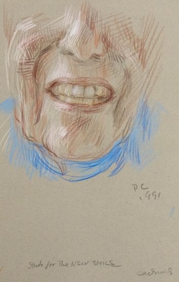 This is an illustration of the lower part of someone's face as they smile.