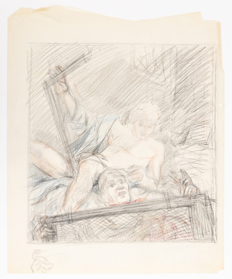 This is a sketch inspired by "David and Goliath."