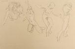 This is a sketch of a figure in motion in 4 different iterations.