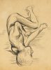 This is a pencil sketch of a nude man laying down.