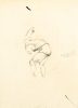 This is a pencil sketch of a man holding a medicine ball.