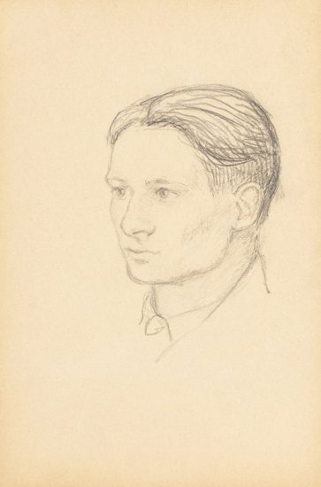 This drawing depicts the outline of a man's head.