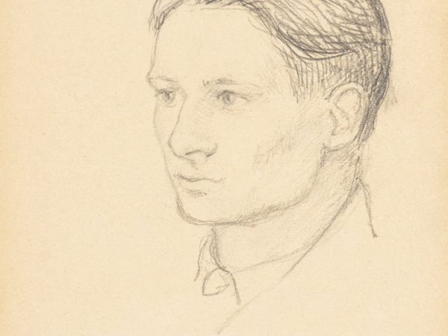 This drawing depicts the outline of a man's head.