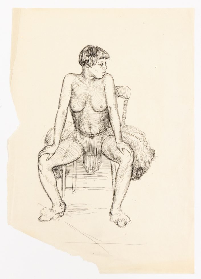 Showgirl Seated on Chair by Margaret French
