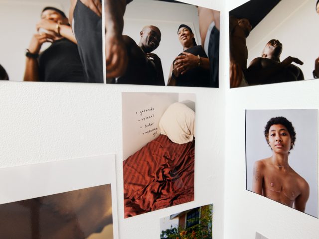 This photograph shows a collage of images made by Lindsay Perryman.