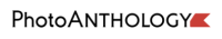 Reads PhotoAnthology in black text on white background with a red flag to the right.