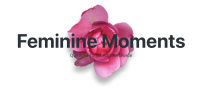 An image of a pink flower with black text that reads "Feminine Moments Queer Feminist Art Worldwide"