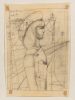 This drawing shows a girl combined with a machine, seen from the side.